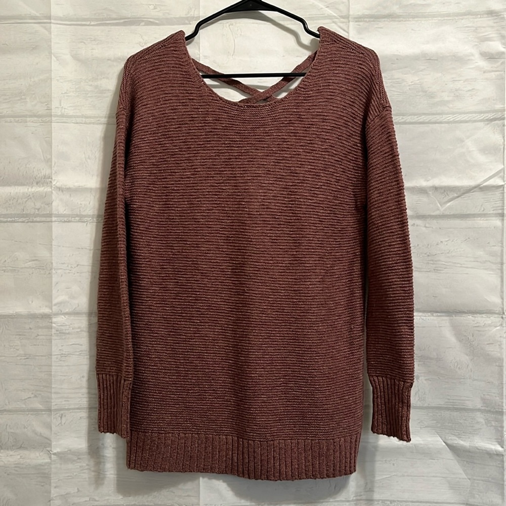 American Eagle Open Back Sweater Mauve Size S